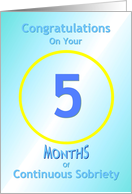 5 Months of Continuous Sobriety, Congratulations card