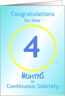 4 Months of Continuous Sobriety, Congratulations card