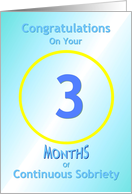 3 Months of Continuous Sobriety, Congratulations card