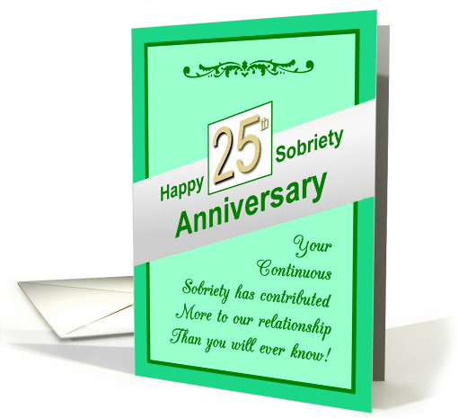 Happy TWENTY FIVE YEAR, Sobriety Anniversary, card (929996)