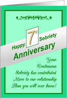 Happy SEVENTH YEAR, Sobriety Anniversary, card
