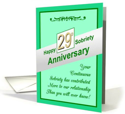 Happy TWENTY NINTH YEAR, Sobriety Anniversary, card (932700)