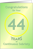 Congratulations, 44 Years, Happy Recovery Anniversary , card