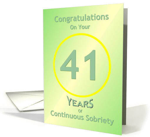 Congratulations, 41 Years, Happy Recovery Anniversary , card (932759)