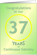 Congratulations, 37 Years, Happy Recovery Anniversary , card