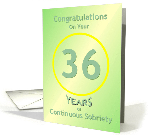 Congratulations, 36 Years, Happy Recovery Anniversary , card (932764)