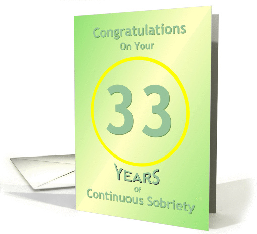 Congratulations, 33 Years, Happy Recovery Anniversary , card (932766)