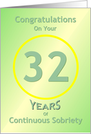 Congratulations, 32 Years, Happy Recovery Anniversary , card
