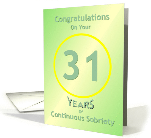 Congratulations, 31 Years, Happy Recovery Anniversary , card (932803)
