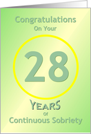 Congratulations, 28 Years, Happy Recovery Anniversary , card