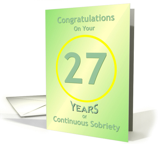 Congratulations, 27 Years, Happy Recovery Anniversary , card (932813)