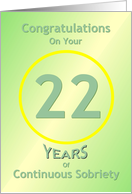 Congratulations, 22 Years, Happy Recovery Anniversary , card