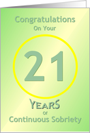Congratulations, 21 Years, Happy Recovery Anniversary , card