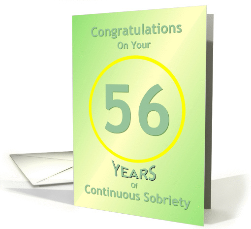 Congratulations, 56 Years, Happy Recovery Anniversary , card (932888)