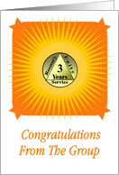 3 YEARS. Congratulations From The Group card