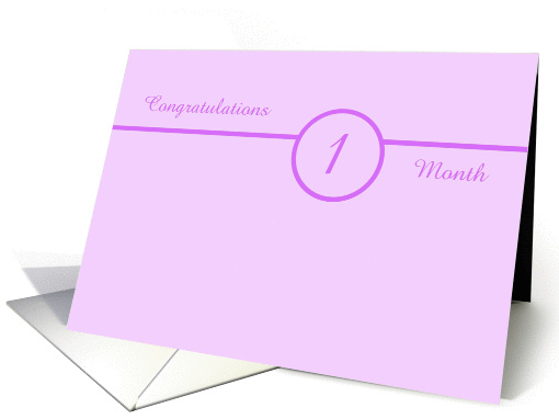 Congratulations 1 month. A simple card in lavender and... (949947)