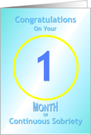 Congratulations, 1 Month Sobriety, Happy Anniversary, card