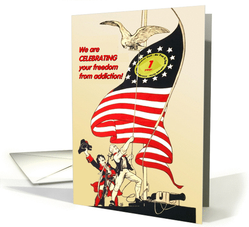 1 YEAR, Congratulations on your freedom, Eagle card (960781)