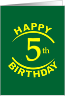 5 Year Happy Birthday card