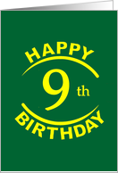 9 Year Happy Birthday card
