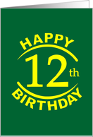 12 Year Happy Birthday card