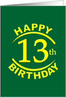 13 Year Happy Birthday card