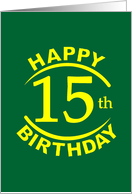 15 Year Happy Birthday card