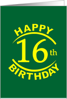 16 Year Happy Birthday card