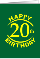 20 Year Happy Birthday card