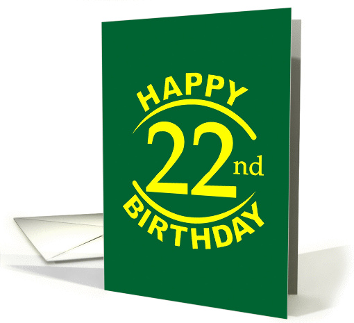 22 Year Happy Birthday card (965117)
