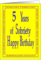 5 Years Happy Birthday Bright yellow card