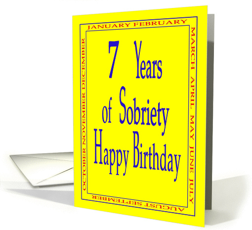 7 Years Happy Birthday Bright yellow card (973201)