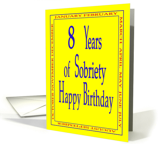 8 Years Happy Birthday Bright yellow card (973203)