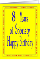 8 Years Happy Birthday Bright yellow card