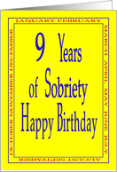 9 Years Happy Birthday Bright yellow card