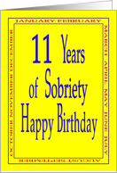 11 Years Happy Birthday Bright yellow card