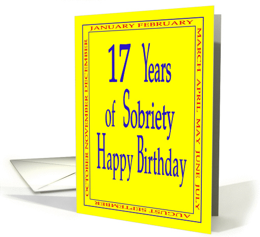 17 Years Happy Birthday Bright yellow card (973529)
