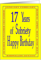 17 Years Happy Birthday Bright yellow card