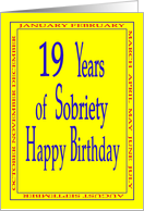 19 Years Happy Birthday Bright yellow card