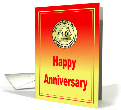 10 Year, Medallion Happy Anniversary card (973991)