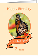 2 Years Addiction Recovery For Friend, Beautiful Butterfly card