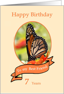 7 Years Addiction Recovery For Friend, Beautiful Butterfly card