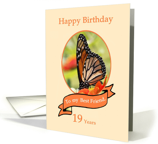 19 Years Addiction Recovery For Friend, Beautiful Butterfly card