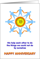 20 YEARS, We help each other, Happy Anniversary, card