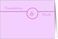 Congratulations 6 months. A simple card in lavender and purple colors. card
