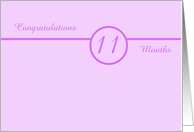 Congratulations 11 months A simple card in lavender and purple colors. card