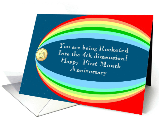 Rocketed into First Month Anniversary card (978357)