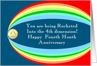 Rocketed into Fourth Month Anniversary card