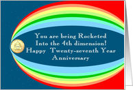 Rocketed into Twenty-seventh Year Anniversary card