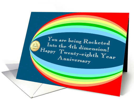 Rocketed into Twenty-eighth Year Anniversary card (978395)